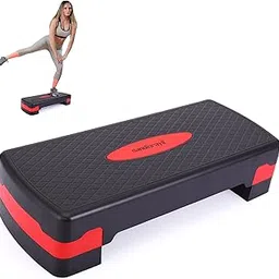 JAXPETY New 27'' Fitness Aerobic Step Adjust 4" - 6" Exercise Stepper w/Risers Home Gym (Black&Red) image 1