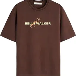 belin walker Oversized Graphic T-Shirt in Brown – Unisex Heavyweight -240GSM French Terry,100% Cotton Logo Print.-picture-59