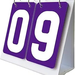Sports Scoreboard 2 Digits Table Score Flipper for Baseball Coaches Football Purple-picture-56