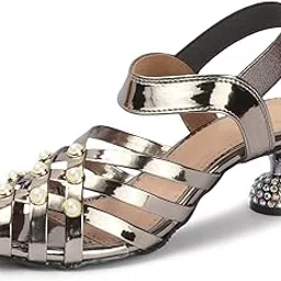 denill Women Open Toe Party Cone Heels with Backstrap Sandal For Women & Girl-picture-34