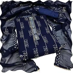 hmp fashion Women Georgette Sequence Embroidery work salwar suit with muilty work jorget dupatta free size unstitch dress material Set-picture-20