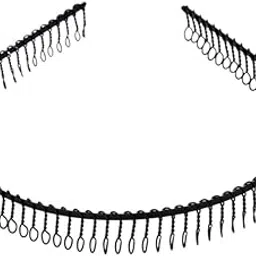 fizzoqi Metal Hairband with Teeth Comb Design Headband Hair Hoop for Women and Men | Black-picture-56