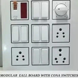 BAHUL Wall Board | Modular Board with CONA MCB CONA SWITCHES 3 Socket Extension Boards (White, 0 m)-picture-50