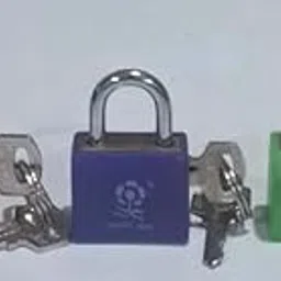Your s shopekart Lock Set Small Size Padlocks for Securing Padlocks with Keys I Baggage Locking System .Tiny Small Brass Lock and Key Size (30Mmx25Mm) Multicolor- 2 Piece of Locks-image-73