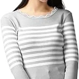 icw Women Knit-Rib Stretchable Winter Full Sleeves Stripe Pull Over Top (One Size Bust 28-32 Inch) 121-picture-36