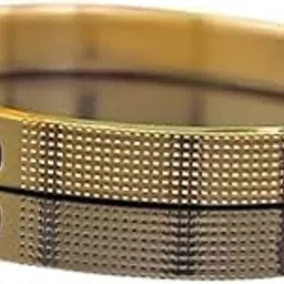 heer collection Jewellery Goldeen Colour Healing and Powerful OM Engraved Adjustable Stainless Steel Kada Cuff Band Style Bangle Bracelet Openable Kada For Men And Women, Boy And Girl-picture-23