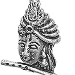 rudracraft 925 silver jewelry RUDRA CRAFT Sterling Silver (92.5% purity) God Krishna Pendant - with Murli| God Pendant for Men & Women-picture-37