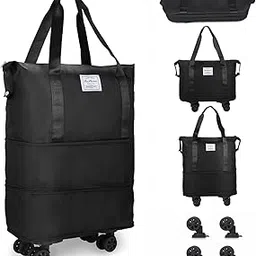 ASHREE Convertible Travel Duffle Bag with Wheels | Waterproof Nylon Foldable Luggage Trolley | Unisex, Expandable, Lightweight (1 Pc) Color as per Available-picture-12