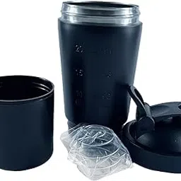 Protein Powder Mixing Bottle 20oz Protein Shaking Mixer for Gym Fitness Black-picture-33