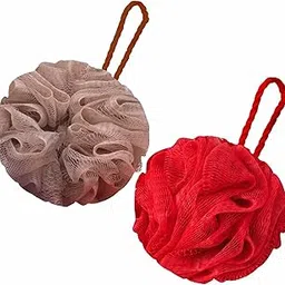 GUBB Lux Bath Sponge Loofah - Soft & Fluffy With Multiple Layers of Fibrous Matrix For A Fun Shower Time | Loufa/Luffa/Lufa/Poof/Pouf - Perfect Loofahs/Loofas for Men and Women | Bathing Scrubber For Body - 2 Loofahs - Pebble & Coral-picture-20