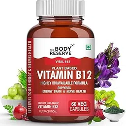 The Body Reserve Plant Based Vitamin B12 Supplement For Men & Women 60 Capsules Organic Vitamin B12 For Nerve And Brain Health Vegan Capsules, Daily One 60 Days Pack-picture-46