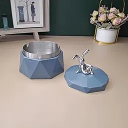 CORAL TREE Stainless Steel & Plastic Base Portable Ashtray Spinning Lid Modern Tabletop Ashtray With Non Slip Stronger Base for Home Office Indoor or Outdoor for Men & Women (Grey)-picture-35