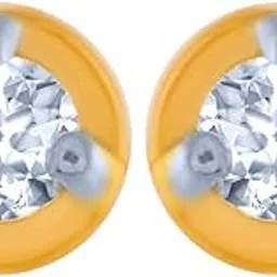 p.c. chandra jewellers 18k (750) Yellow Gold and Diamond Stud Earrings for Women - 0.692 Grams-picture-25