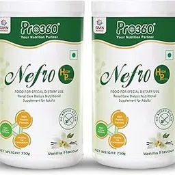 Pro360 Nefro HP Powder (750g, Vanilla Flavored) - High Protein Dialysis Care Supplement for Renal Support with L-Taurine, L-Carnitine & Essential Nutrients (Pack of 2)-picture-32