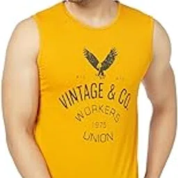glito Men's Cotton Printed Gym Vest | Regular Fit | Round Neck | Sleeveless | Collarless | Muscle Vest | Tank Top for Men | Ideal for Sportswear for Summer & Workout-picture-38