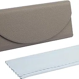 vivid Vision Unisex Adult Lightweight Eyewear Specs Case Cover | Free with Cloth | Protect Eye Glasses | Faux Leather | Spectacles | IC - 536_GREY-picture-41