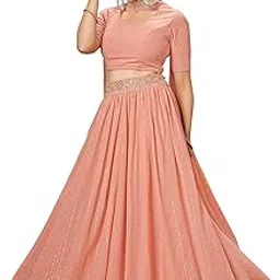 janasya Women's Georgette Gathered Readymade Lehenga Choli Set-picture-26