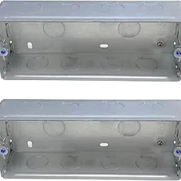Lavin Online Shope GI Sheet Metal Modular Box 6 Module, Excellent Quality Rustproof Galvanized Iron Heavy Duty Flush Mounting Electrical Junction Box, 18 Gauge thick 8x3 Junction Box-2Pcs-image-54