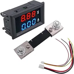 0.28" Digital Voltmeter Ammeter,LED Red&Blue Dual Digital Display Multimeter DC 0-100V 100A Detector Voltage Current Meter Gauge Tester with 100A Shunt (100A+Shunts)-picture-26