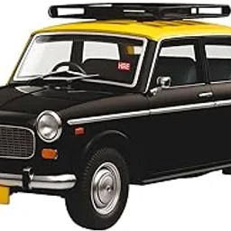 Sheel® Mumbai Taxi Toy Car for Kids – Pull Back Action, Opening Doors, Classic Indian Design, Vintage Fiat Model (Black & Yellow)-picture-32