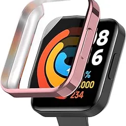 YODI Soft TPU Case Cover for Redmi Watch 2 Lite (3.94 cm) Smartwatch only Removable Flexible Screen Protector Watch Cases for Men and Women Anti Scratch 360 Full Cover Shockproof (Rose Gold)-image-22