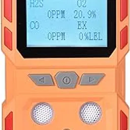 iMeistek Portable 4 Gas Detector, Air Quality Gas Meter Monitor with Large Digital LCD Display, Rechargeable Battery Operated Gas Test Analyzer with Voice Light and Vibration Alarm mode (Orange)-image-5