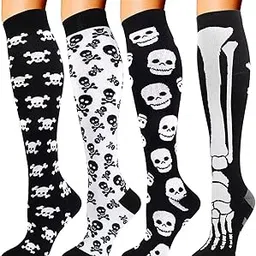 4 Pairs Compression Socks for Men and Women 20-30 mmHg Compression Stockings-image-2