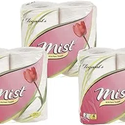MDN Mist 4-Ply absorbent Kitchen Towel Rolls Biodegradable Ultra Soft Septic Safe Tissue (600 Pulls)-picture-66