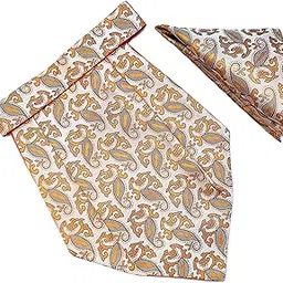 voici France Men's Paisley Design Cravat NeckTie & Pocket Square Free Size Microfiber Satin Fabric-picture-37