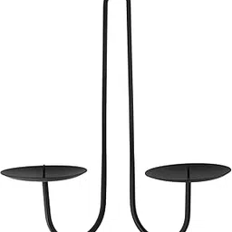 Accurate Trader Black Iron Wall Candle Sconce Holder – Double Arm Metal Wall Mounted Candle Holder for Living Room, Farmhouse, Fireplace Décor – 1 Piece-picture-44