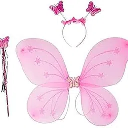 DL Butterfly Fairy Angel Costume Set for Girls – Dress-Up Wings, Magic Wand & Halo Headband – Princess Birthday Party, Halloween, Fancy Dress, Stage Performance, Photo Shoot Accessories-picture-29