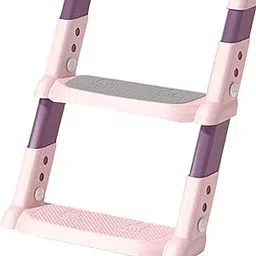 Potty Chair Seat with Ladder Folding Potty Train Seat for Boys Girls Baby Pink PVC-picture-31