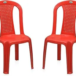 Nilkamal Mid Back Plastic Chair CHR4002|3 Years Warranty|Chair for Living Room, Bed Room, Kitchen, Office Room, Outdoor| 100% Polypropylene Stackable Chair | (Bright Red, Set of 2)-image-49