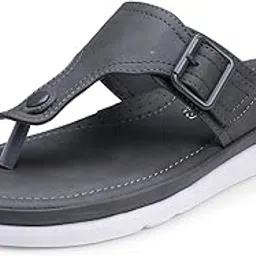 Womens Flat Memory Foam Slippers/Flip-Flops Fashion Stylish Casual Comfortable Diabetic Orthopedic Lightweight Synthetic Slip-On Sandals With Adjustable Buckle For Girls D-630-image-4