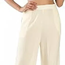 sarose clothing Sarose Women’s Solid Rayon Palazzo | Pocketed Wide Leg Pants | Half Elastic Waist | Soft, Breathable & Elegant-picture-29