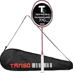 TANSO Raion SS Strung Badminton Racket (34 Lbs Tension, Recommended by Padukone School of Badminton, 77 Grams Ultra Light Weight Full Carbon Fiber with Premium Strings and Full Racquet Cover)-picture-21