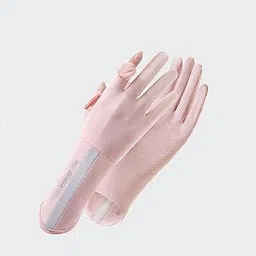 Zebroc 2 PCS Hand Gloves for UV Sun Protection, Breathable Sunscreen Driving Glove Cooling Arm Full Finger Ice Silk Non-Slip Touch Screen Anti Uv Gloves Mitt, Car Driving Long Glove Arm (Pink)-image-83