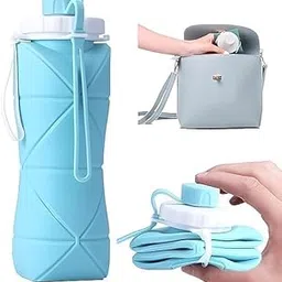 Wearonics Folding Silicone Water Bottle Sports Water Bottle Outdoor Travel Portable Water Cup Running Riding Camping Hiking Kettle - 600 Ml-image-6