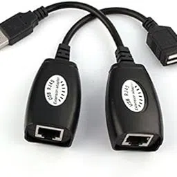 WETEK USB Male to Female rj45 150Ft USB 2.0 LAN Extension Adapter Over Ethernet Cat5 Cat5e Cat6 Cable for USB Cameras Printers Keyboard Mouse (Black)-image-44