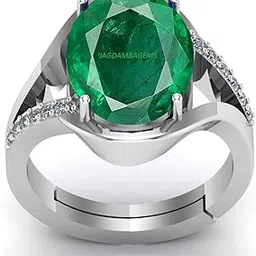kirti sales Certified Emerald Panna 14.25 Ratti Panchdhatu Adjustable Silver Plating Ring for Astrological Purpose Men & Women-picture-52
