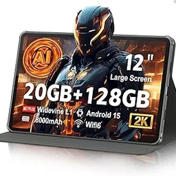 Android 15 Tablet 12 Inches, AI Tablet 2K Display, Tablets with Case & 20W PD Charger, 20GB RAM 128GB RAM 1TB Expansion, 8000mAh, Octa-Core A733 up to 2.0GHZ, WiFi 6, BT5.0, Support GMS-picture-18