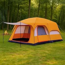 Nasmodo 3-12 Person Camping Tent for Adults Waterproof Outdoor Dome Camping Tent for Travel,Picnic,Hiking, Trekking Portable Big Dome tent House Inflatable Tent for Camping(S-330 * 210 * 185cm,Orange)-picture-34