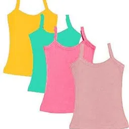 OK INTERPRISES Women's Regular Fit Cotton Camisole Slip Pack of 4 Mix-picture-41