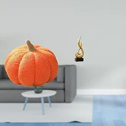 MERISHOPP Halloween Pumpkin Plush Cushion Abstract Fire Flame Decorative Sofa Pillow Modern Art Resin Sculpture for Bedroom Living Room Decor-image-6