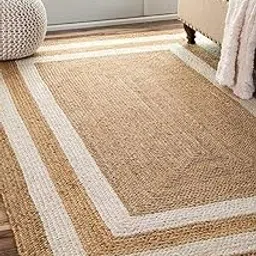Jk Enterprises Hand-Woven Natural Jute Braided Carpet Mats | Reversible Floor Covering Carpets Rug Mat | Anti Slip Backing Heavy Carpet Runner for Bedroom, Living Room (White Dp, 2 X 3 Feet)-picture-23