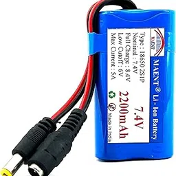 MAENT® 7.4V 18650 Lithium ion Rechargeable Battery 2S1P with JST PH2.54 DC Plug Balance 8.4V for Electronics Toys Lighting Equipment DIY Robotics GPS MP4 Tablet Project Work (DC Male Female, 2200 mah)-picture-44
