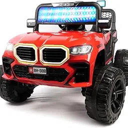 Kawaii Kids Battery Operated Electric Car for Kids Rideon Jeep with Remote Control, USB, Bluetooth and Windshield Lighting, for Kids 1 to 5 Years (Jeep, Red)-picture-28