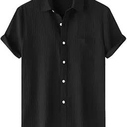 venvor Men's Solid Shirt with Chest Pocket Short Sleeve Shirt for Summer Outdoor Activities-picture-13