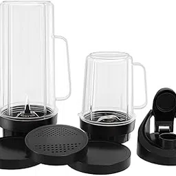 Twin Palmyra Bullet Mixer Jar Combo, Polycarbonate and Stainless Steel, 650ml + 350ml Sipper Cap and Storage Caps-picture-42