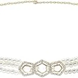 karatcart Gold Plated Pearl Beaded Polki Kundan Kamarbandh for Women-picture-10